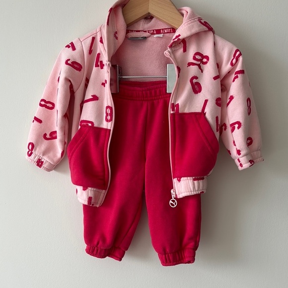 Puma Pink Matching Sweatpants Set - Picture 1 of 4
